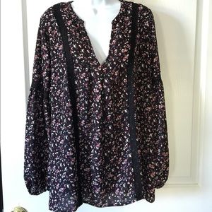 Simply styled Floral loose flowy top sz XL